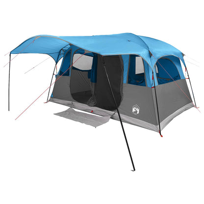 vidaXL Tunnel Tent 10-Person Blue Polyester and Steel - 366 x 244 x 198 cm