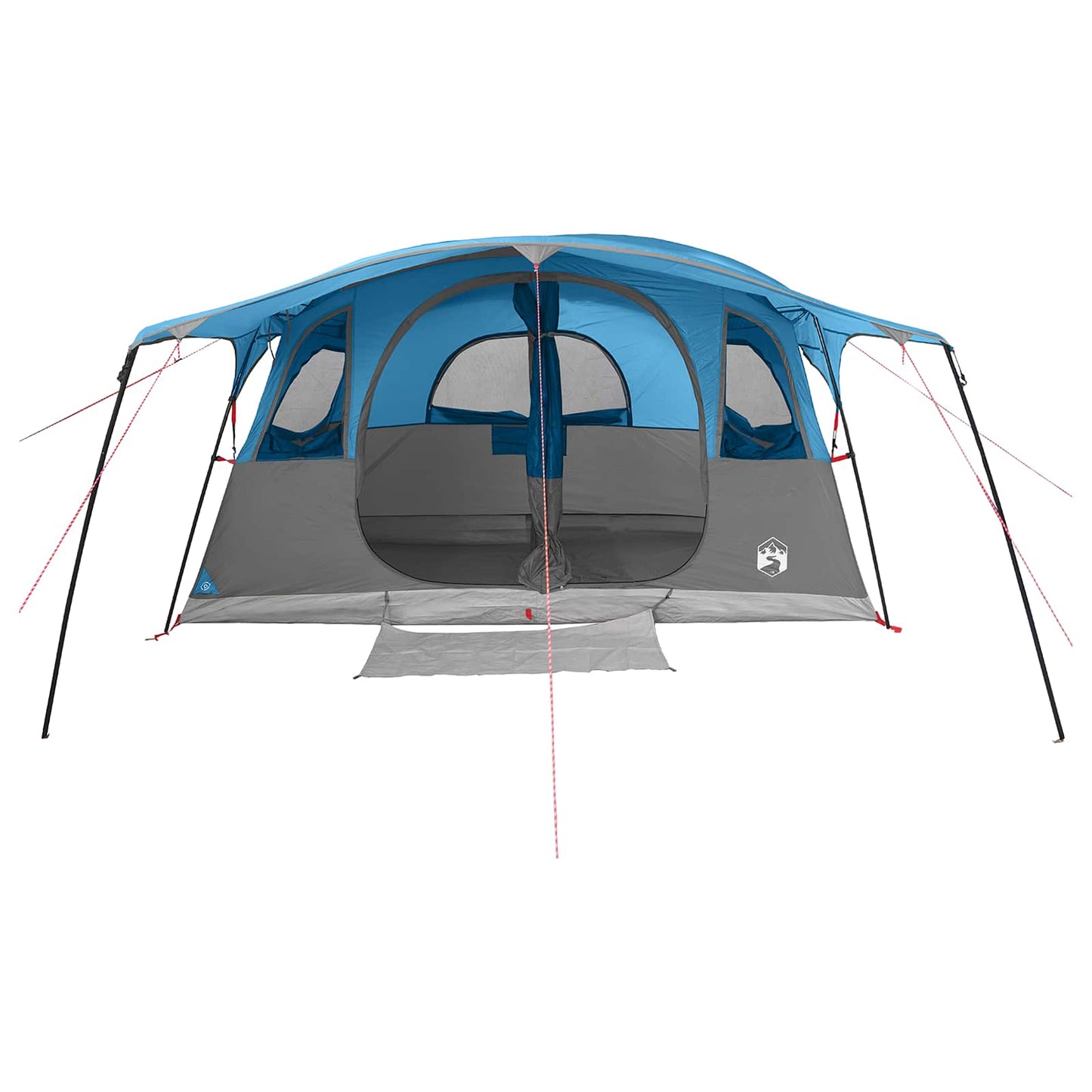 vidaXL Tunnel Tent 10-Person Blue Polyester and Steel - 366 x 244 x 198 cm