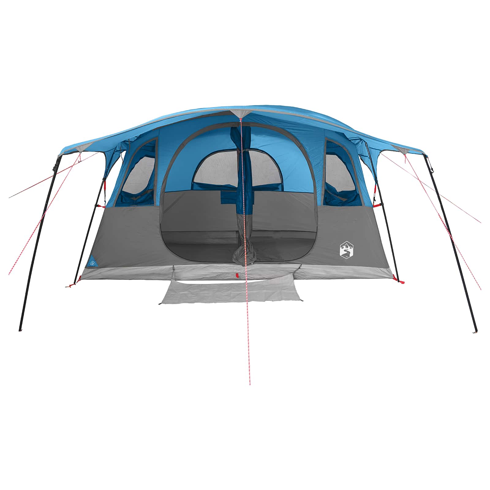 vidaXL Tunnel Tent 10-Person Blue Polyester and Steel - 366 x 244 x 198 cm