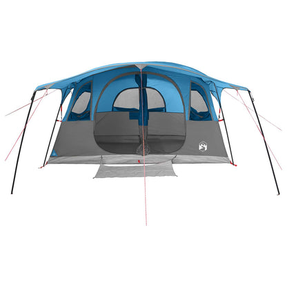 vidaXL Tunnel Tent 10-Person Blue Polyester and Steel - 366 x 244 x 198 cm