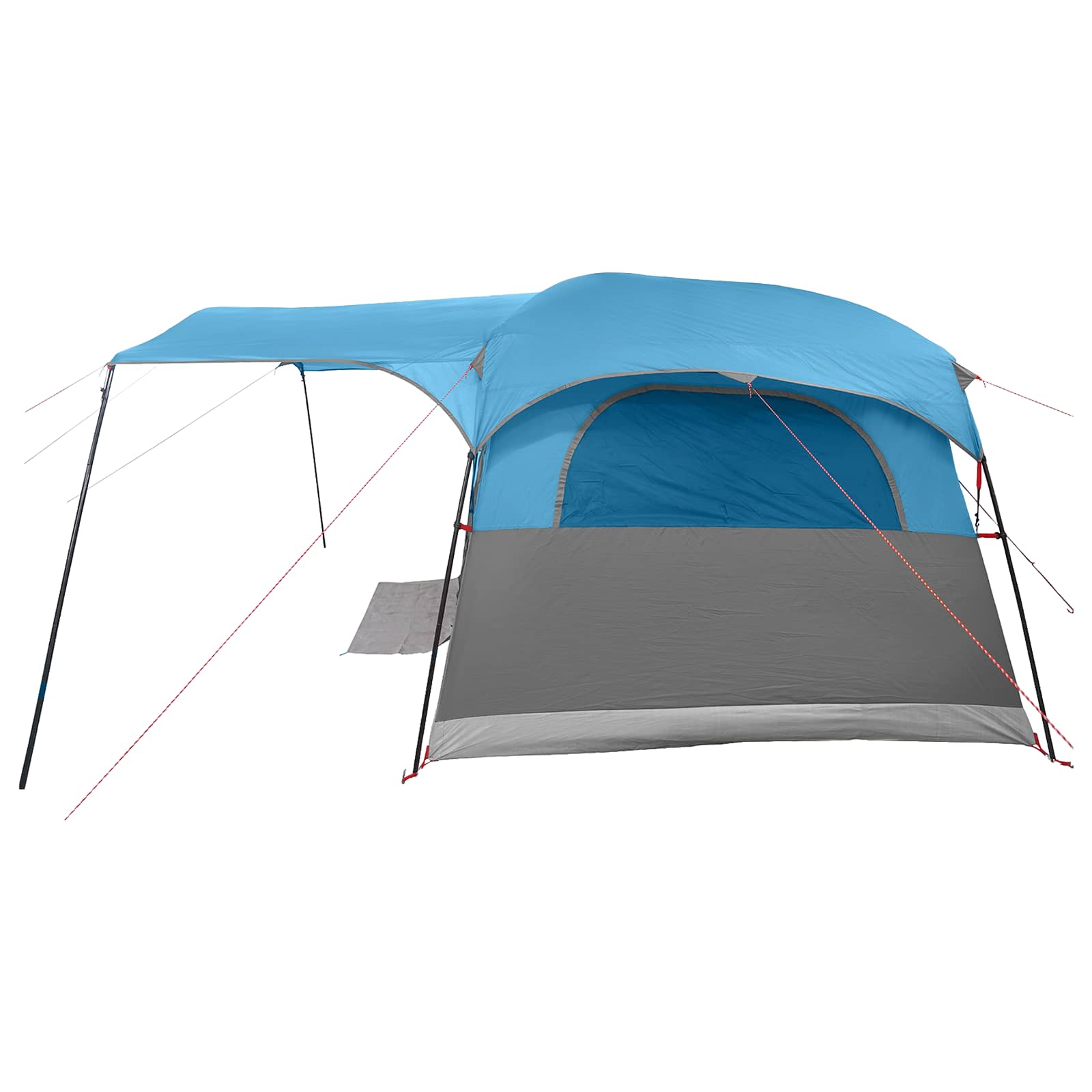 vidaXL Tunnel Tent 10-Person Blue Polyester and Steel - 366 x 244 x 198 cm