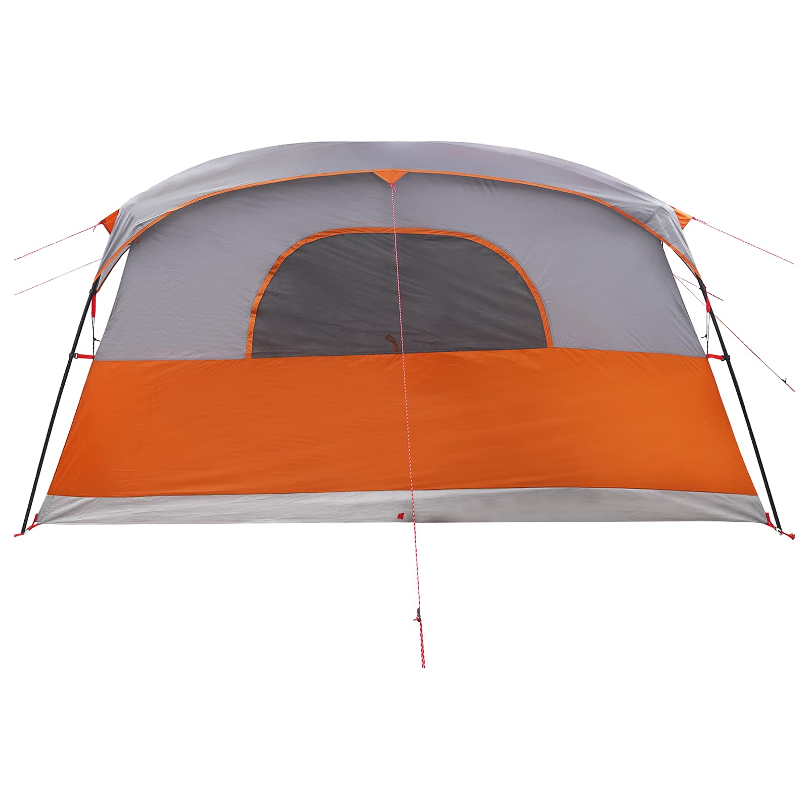 vidaXL Tunnel Tent 10-Person Grey and Orange Polyester and Steel - 366 x 244 x 198 cm