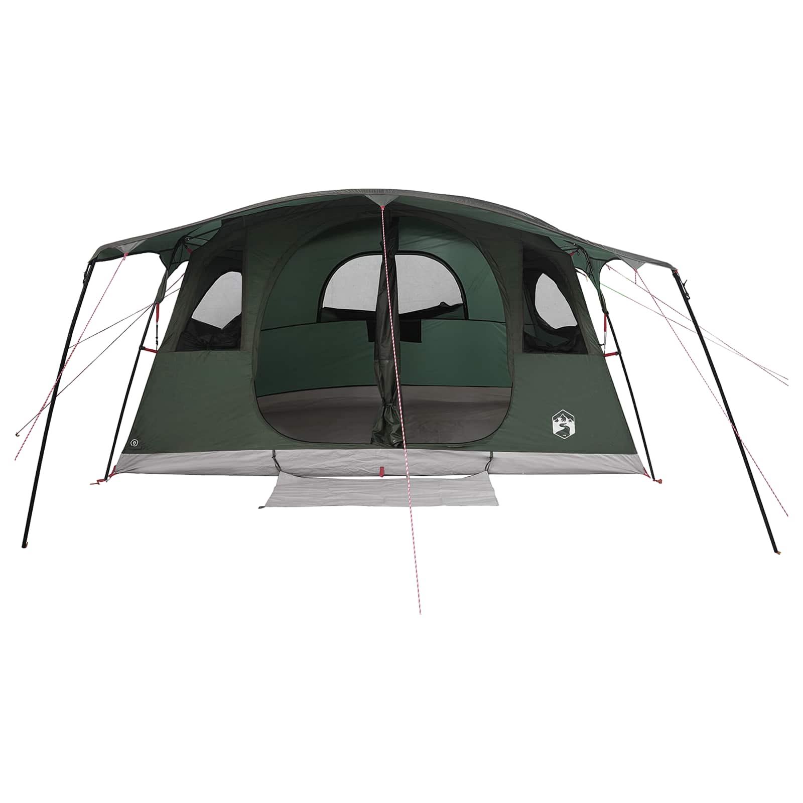 vidaXL Tunnel Tent 10-Person Army Green Polyester and Steel - 366 x 244 x 198 cm