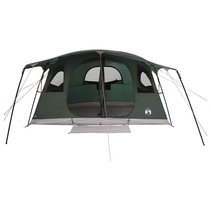 vidaXL Tunnel Tent 10-Person Army Green Polyester and Steel - 366 x 244 x 198 cm