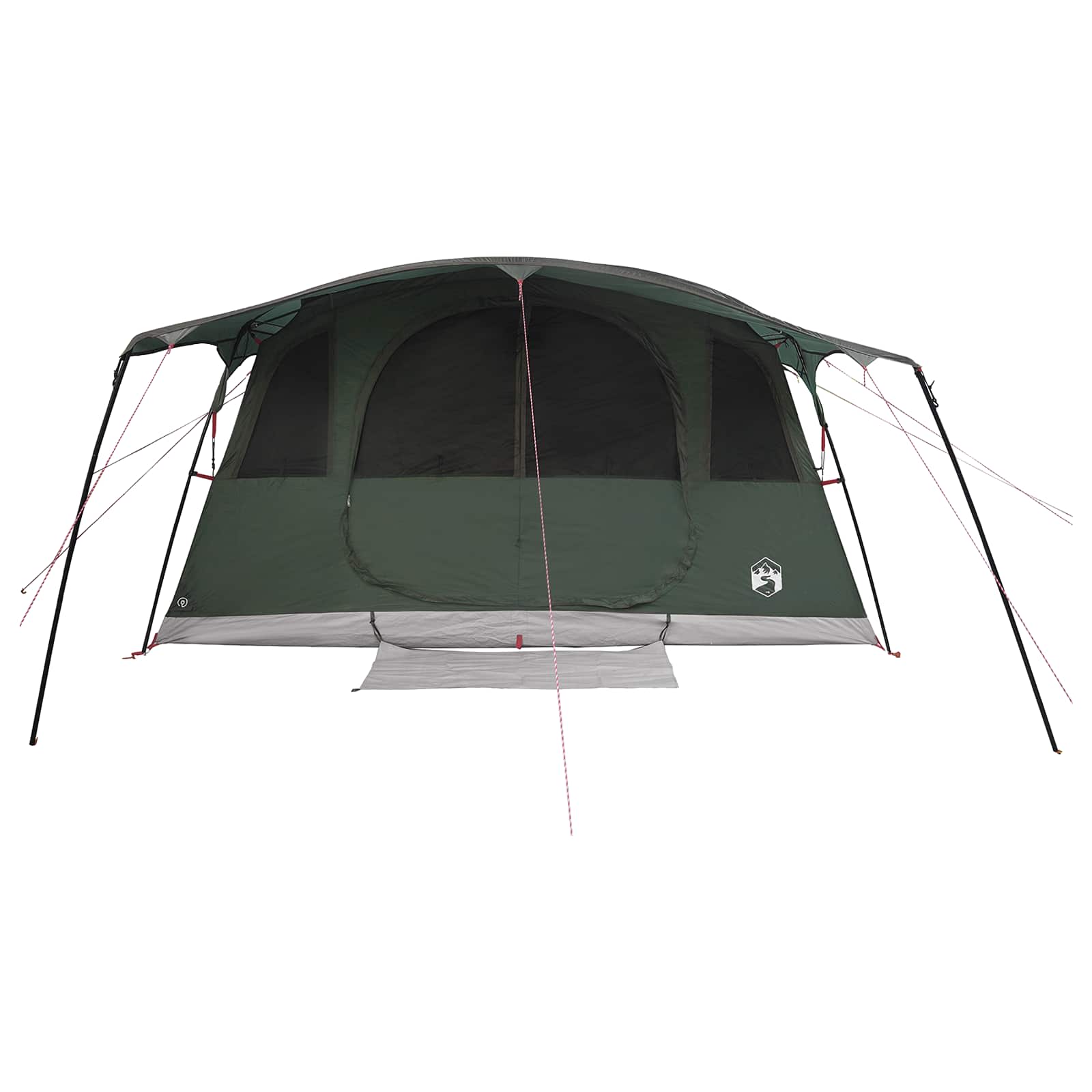 vidaXL Tunnel Tent 10-Person Army Green Polyester and Steel - 366 x 244 x 198 cm