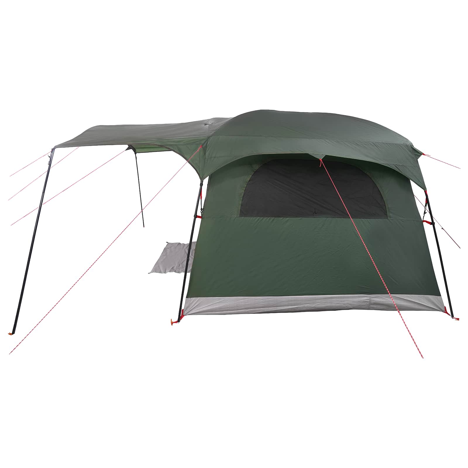 vidaXL Tunnel Tent 10-Person Army Green Polyester and Steel - 366 x 244 x 198 cm
