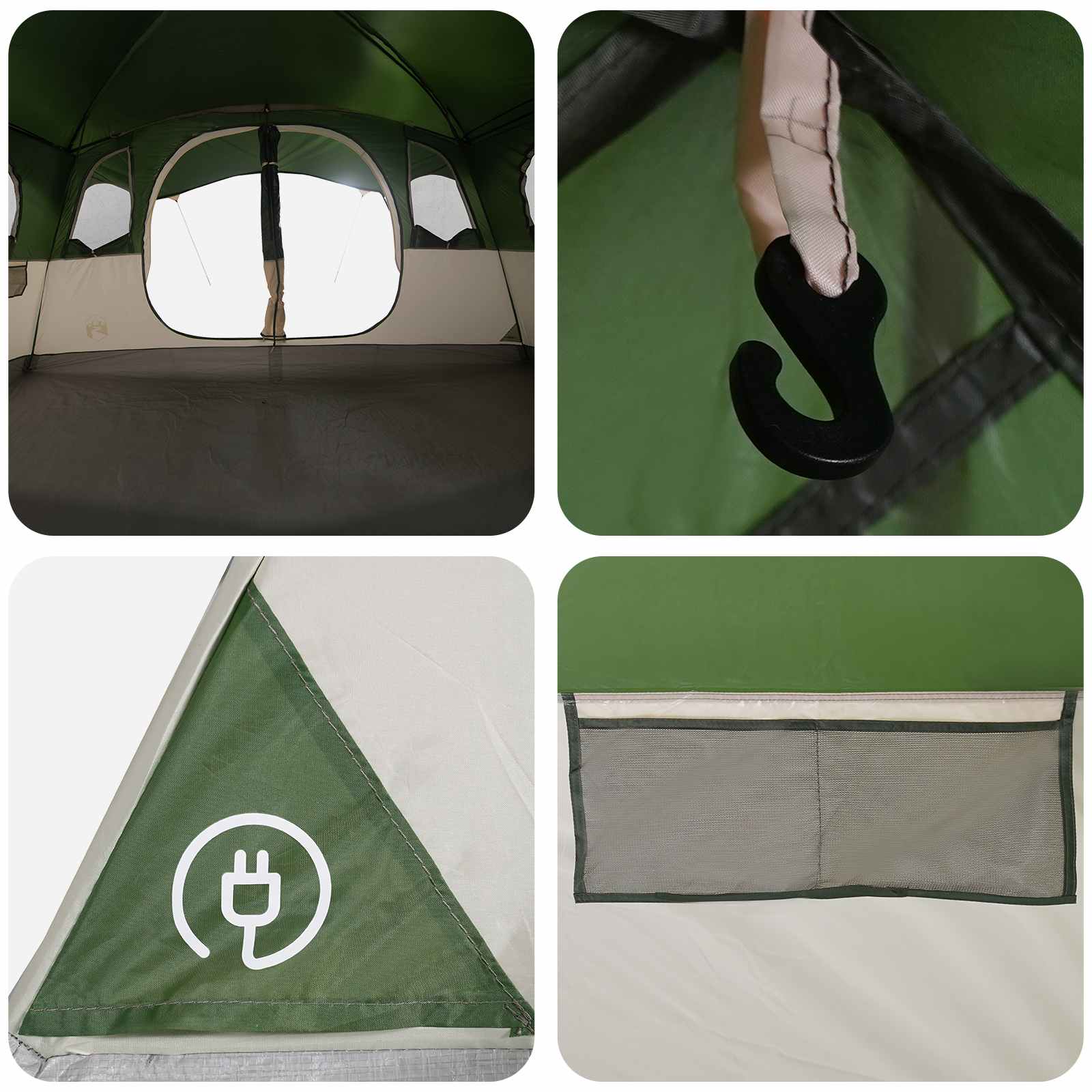 vidaXL Tunnel Tent Green 427 x 305 x 205 cm Polyester and Steel