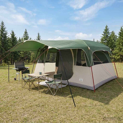 vidaXL Tunnel Tent Green 427 x 305 x 205 cm Polyester and Steel