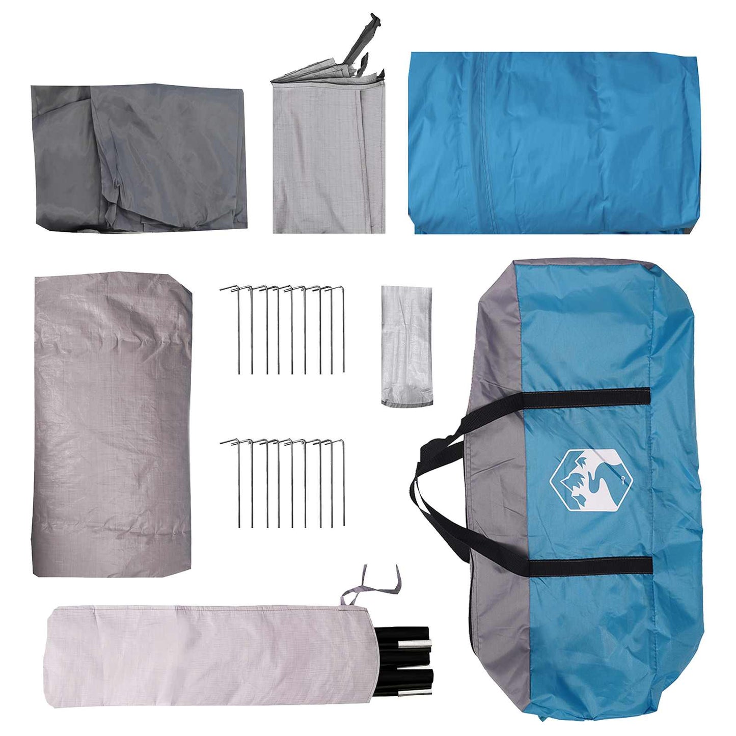 vidaXL Tunnel Tent Blue 427 x 305 x 205 cm Polyester and Steel