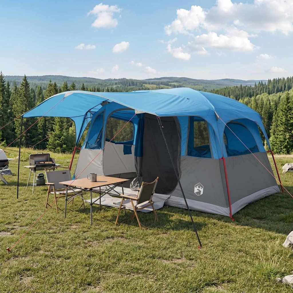 vidaXL Tunnel Tent Blue 427 x 305 x 205 cm Polyester and Steel