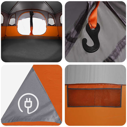 vidaXL Tunnel Tent with Roof Grey and Orange 427 x 305 x 205 cm