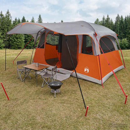 vidaXL Tunnel Tent with Roof Grey and Orange 427 x 305 x 205 cm