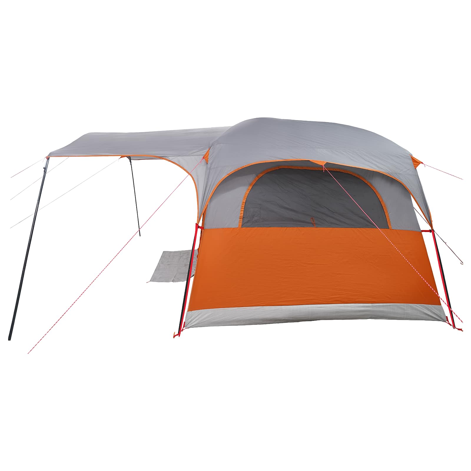 vidaXL Tunnel Tent with Roof Grey and Orange 427 x 305 x 205 cm