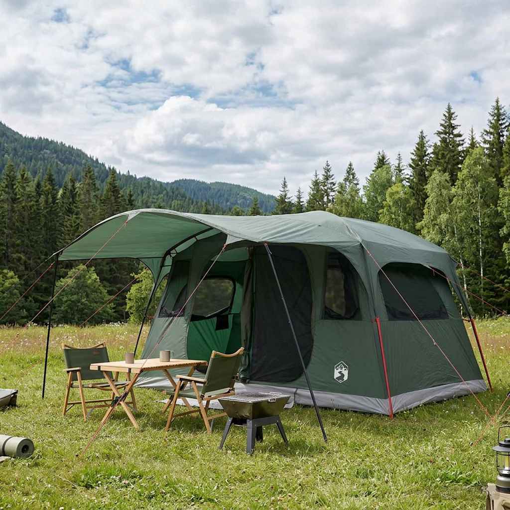 vidaXL Tunnel Tent Army Green 427 x 305 x 205 cm Polyester and Steel