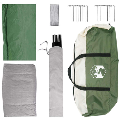 vidaXL Family Tent 487 x 340 x 216 cm Green Polyester and Steel