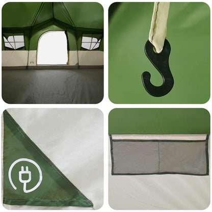vidaXL Family Tent 487 x 340 x 216 cm Green Polyester and Steel