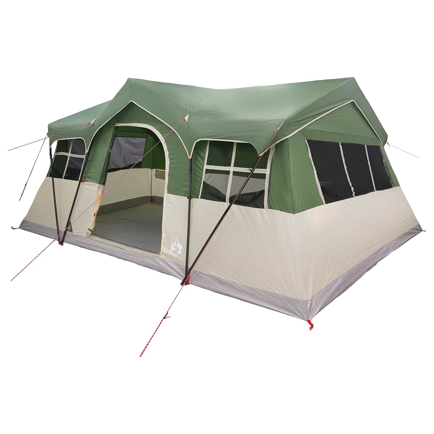 vidaXL Family Tent 487 x 340 x 216 cm Green Polyester and Steel
