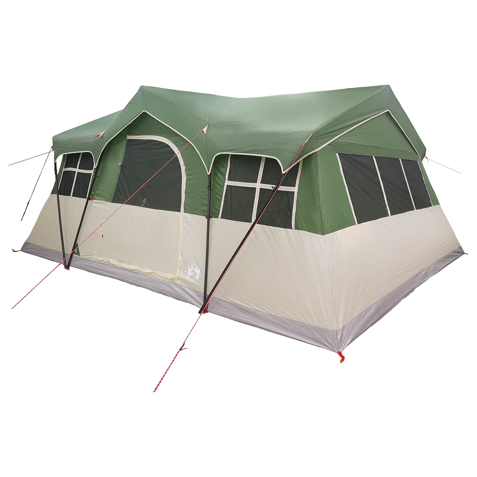 vidaXL Family Tent 487 x 340 x 216 cm Green Polyester and Steel