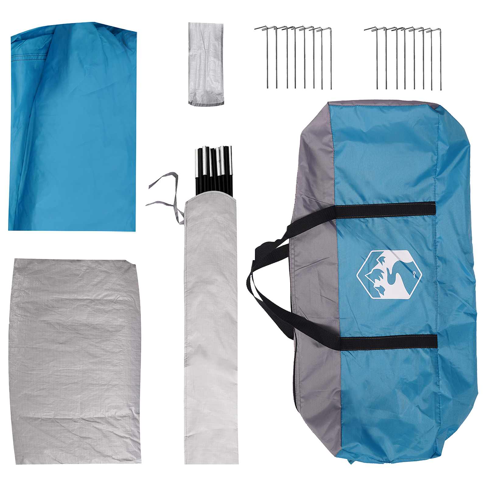 vidaXL Family Tent 487 x 340 x 216 cm Blue Polyester and Steel