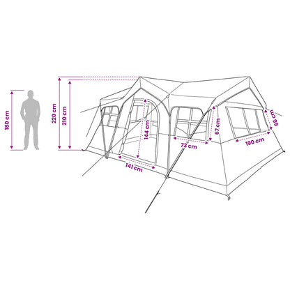 vidaXL Family Tent 487 x 340 x 216 cm Blue Polyester and Steel