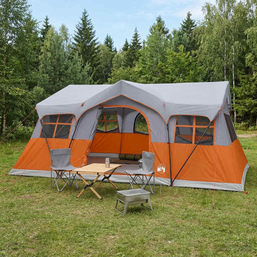 vidaXL Family Tent 487 x 340 x 216 cm Grey and Orange