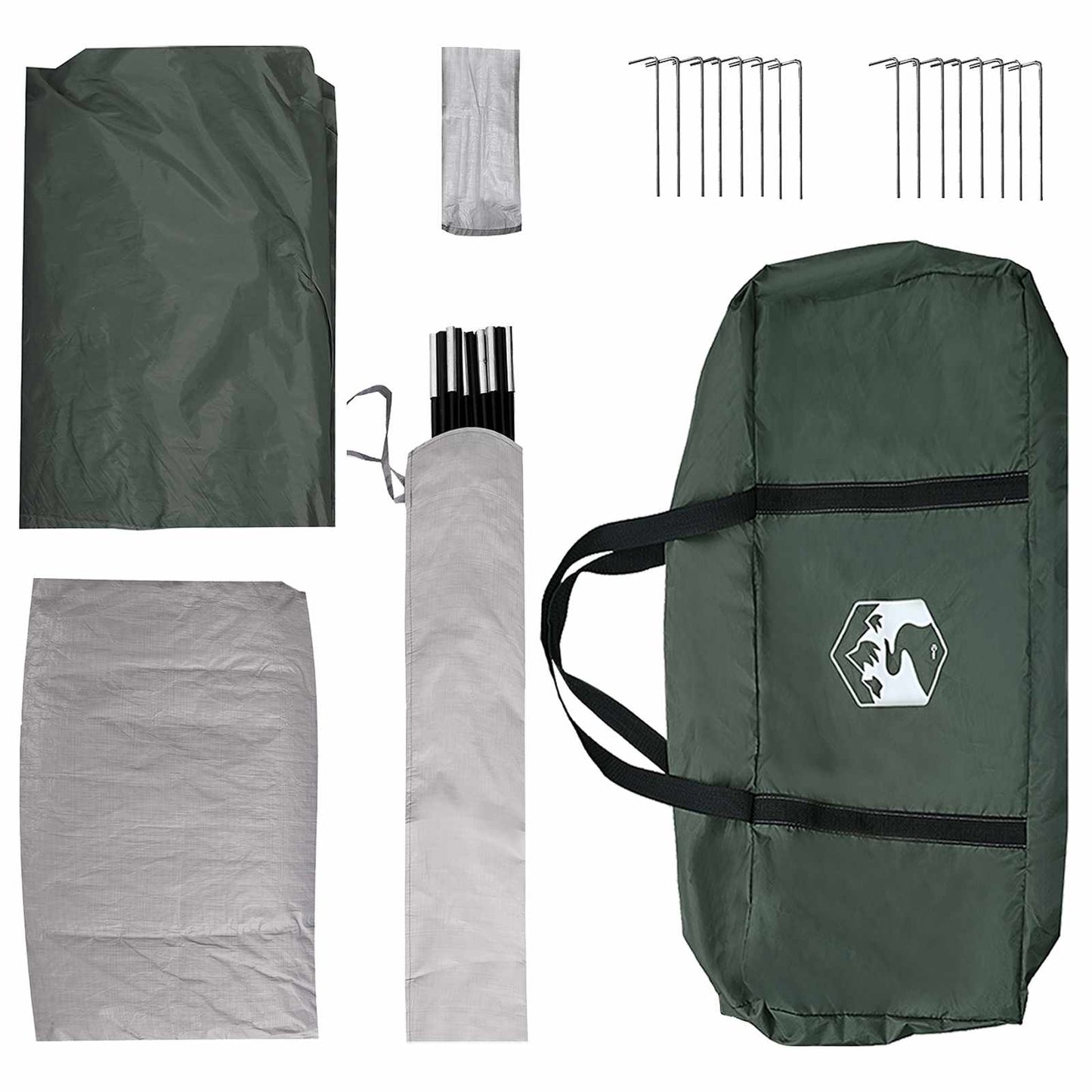 vidaXL Family Tent 487 x 340 x 216 cm Army Green Polyester and Steel