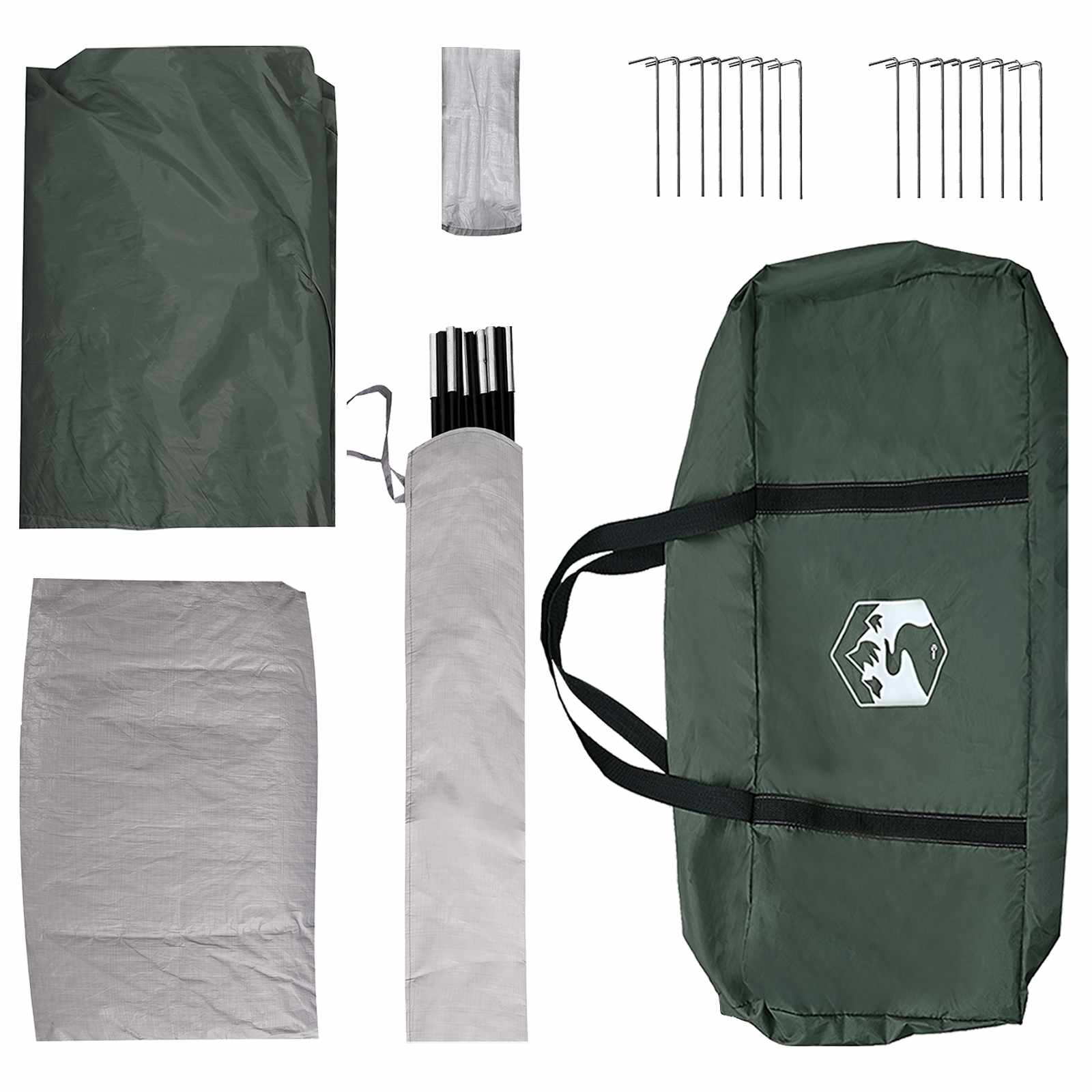 vidaXL Family Tent 487 x 340 x 216 cm Army Green Polyester and Steel