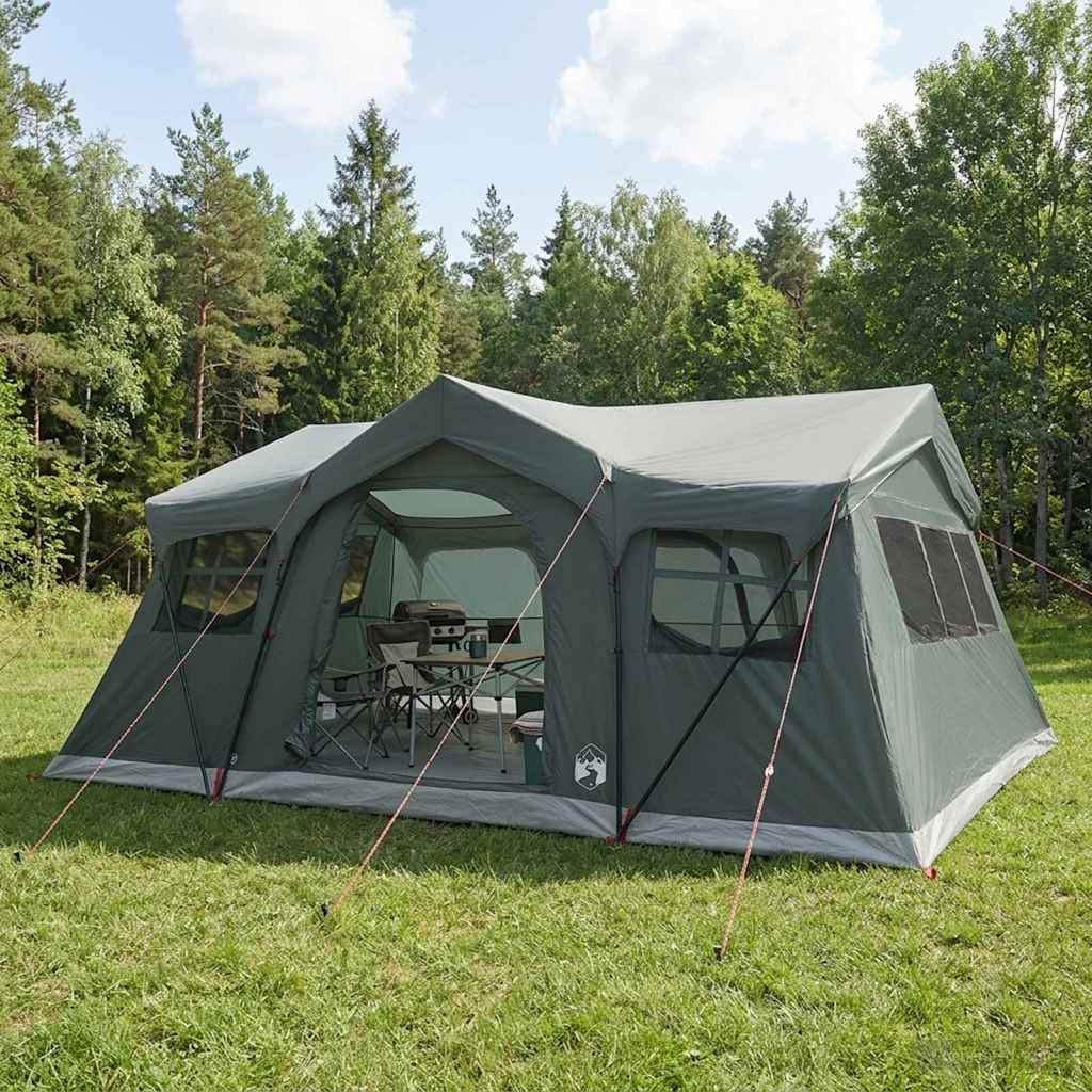 vidaXL Family Tent 487 x 340 x 216 cm Army Green Polyester and Steel