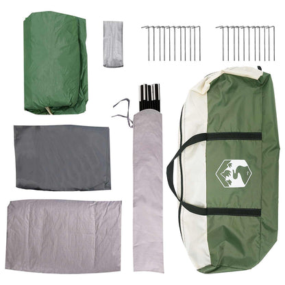 vidaXL Tunnel Tent 370 x 275 x 210 cm Green Polyester and Steel
