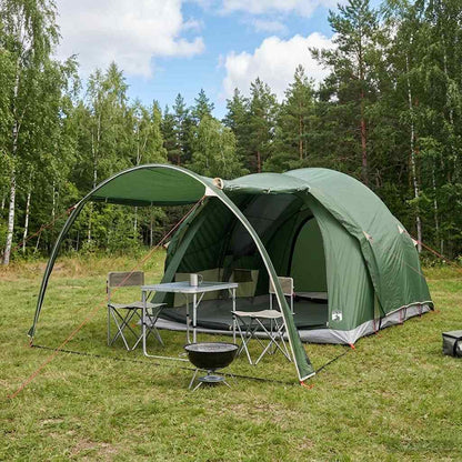 vidaXL Tunnel Tent 370 x 275 x 210 cm Green Polyester and Steel