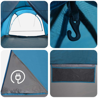 vidaXL Tunnel Tent 370 x 275 x 210 cm Blue Polyester and Steel