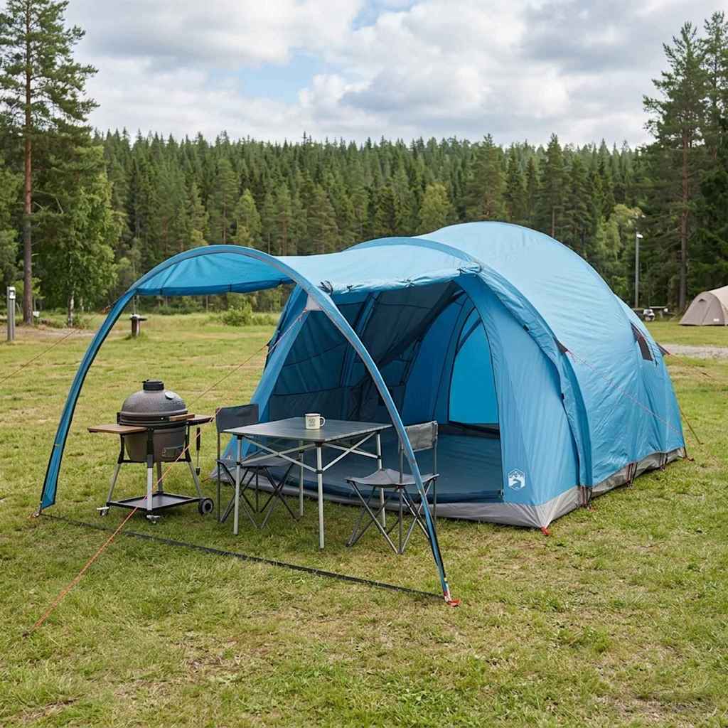 vidaXL Tunnel Tent 370 x 275 x 210 cm Blue Polyester and Steel
