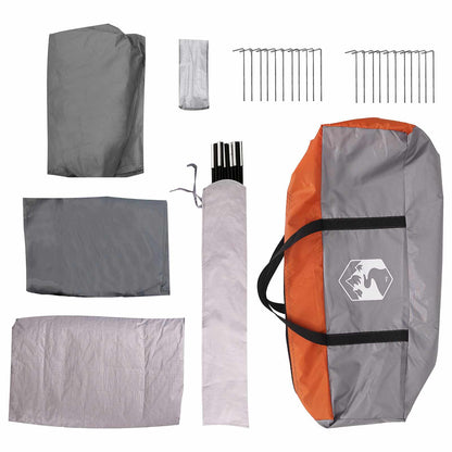vidaXL Tunnel Tent 370 x 275 x 210 cm Grey and Orange