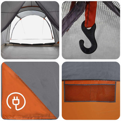 vidaXL Tunnel Tent 370 x 275 x 210 cm Grey and Orange
