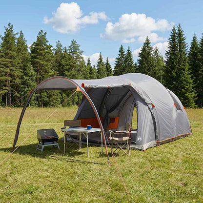 vidaXL Tunnel Tent 370 x 275 x 210 cm Grey and Orange