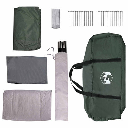 vidaXL Tunnel Tent 370 x 275 x 210 cm Army Green Polyester and Steel