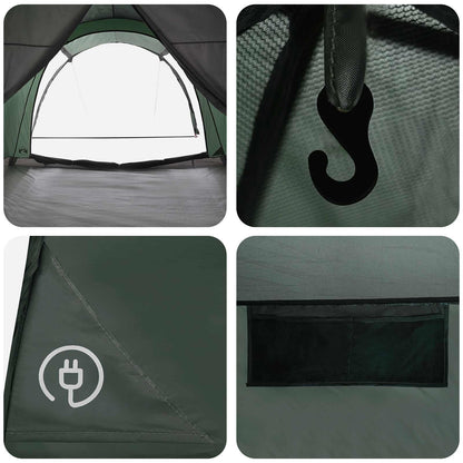 vidaXL Tunnel Tent 370 x 275 x 210 cm Army Green Polyester and Steel