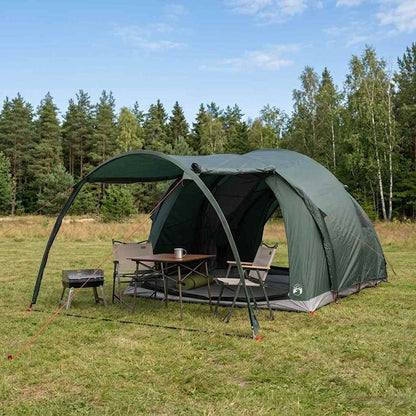 vidaXL Tunnel Tent 370 x 275 x 210 cm Army Green Polyester and Steel