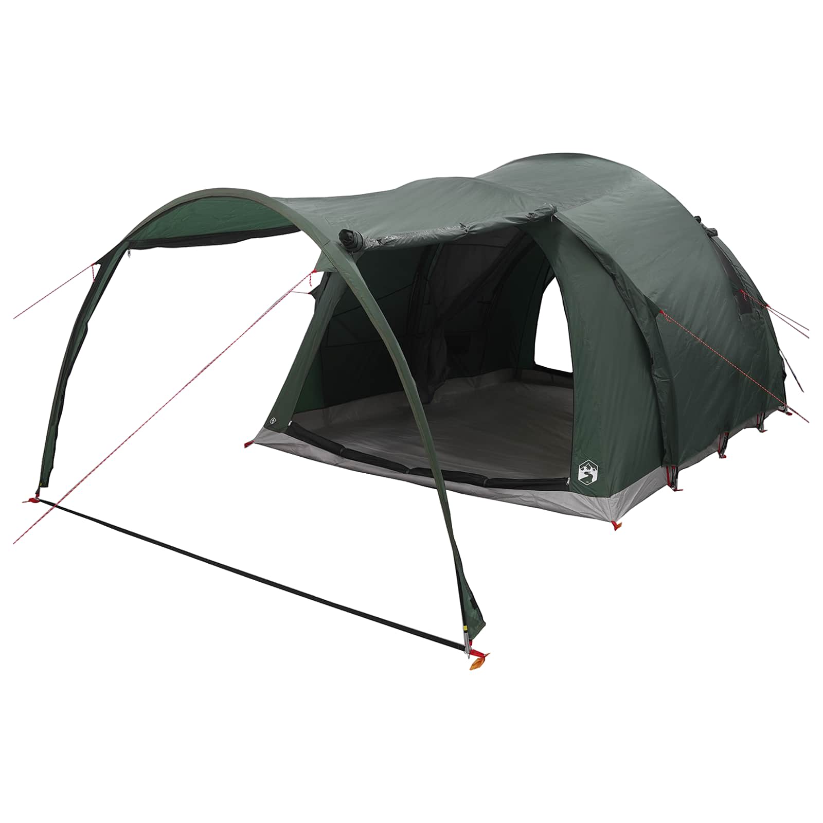 vidaXL Tunnel Tent 370 x 275 x 210 cm Army Green Polyester and Steel