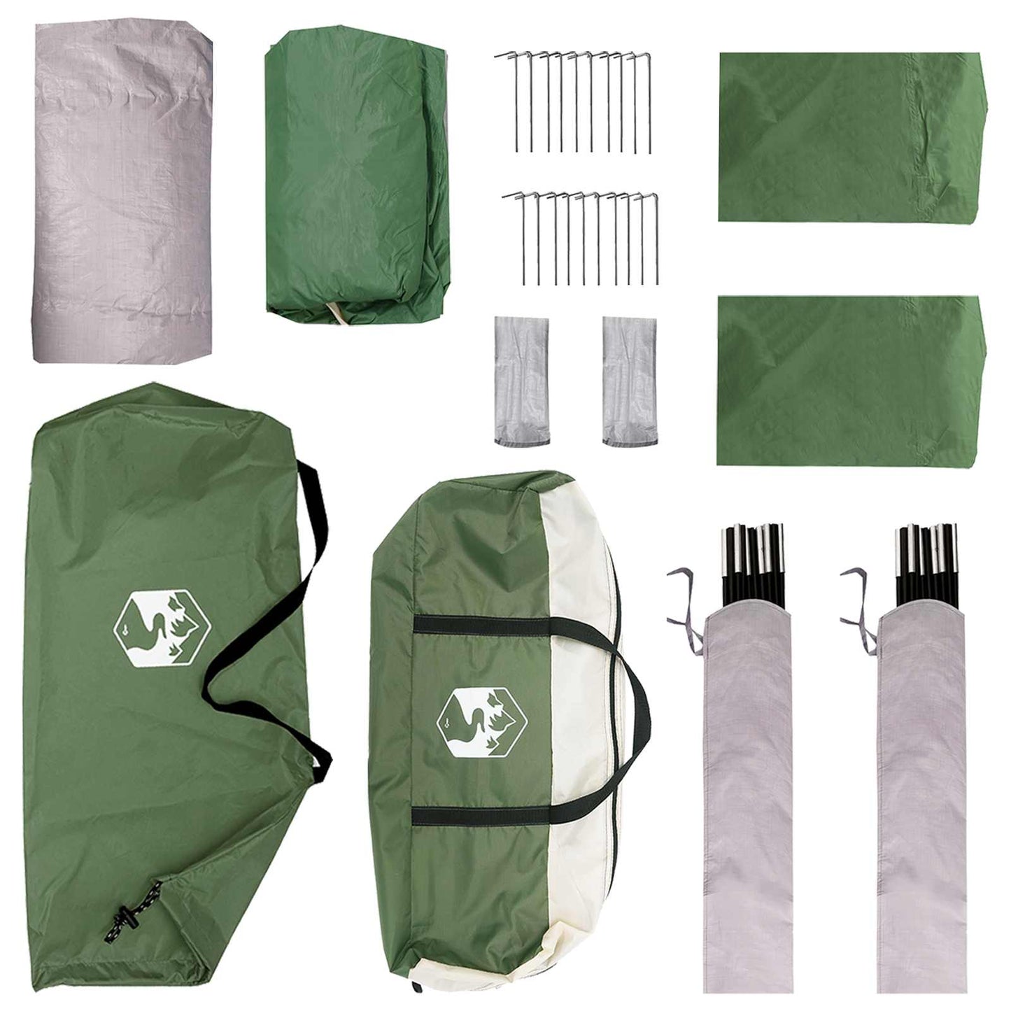 vidaXL Side Tent Green 410 x 410 x 250 cm Polyester and Steel