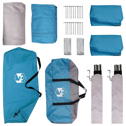 vidaXL Side Tent with Roof Blue 410 x 410 x 250 cm Polyester and Steel