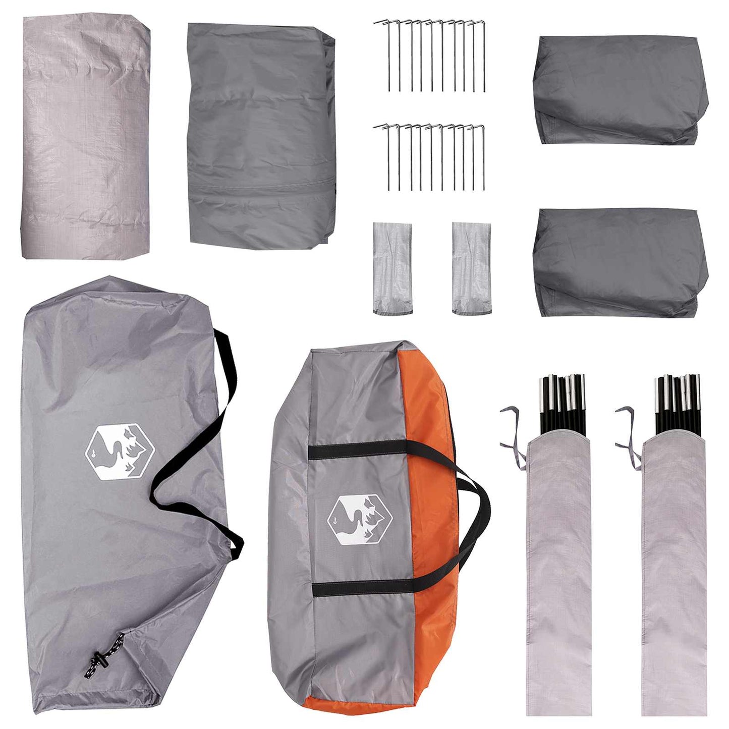 vidaXL Side Tent with Roof Grey and Orange 410 x 410 x 250 cm