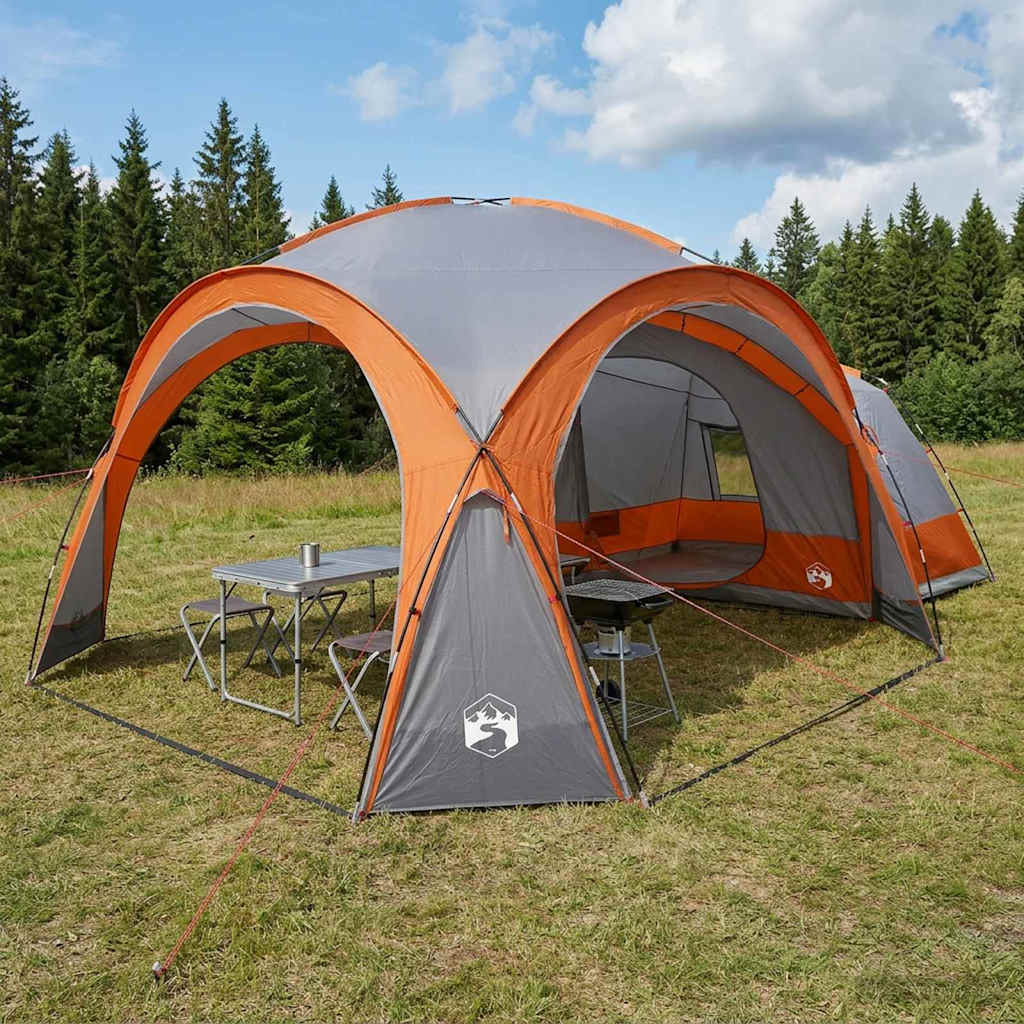 vidaXL Side Tent with Roof Grey and Orange 410 x 410 x 250 cm
