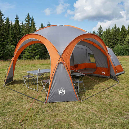 vidaXL Side Tent with Roof Grey and Orange 410 x 410 x 250 cm