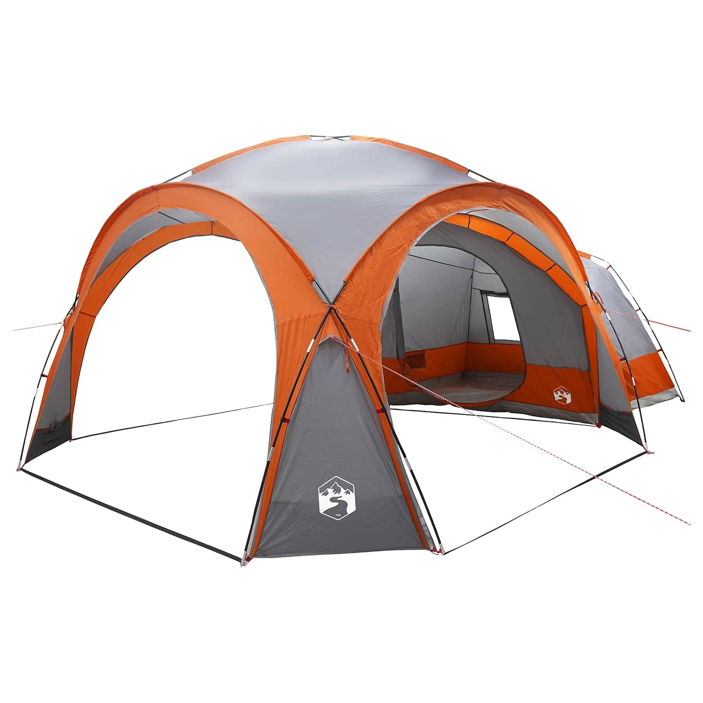 vidaXL Side Tent with Roof Grey and Orange 410 x 410 x 250 cm