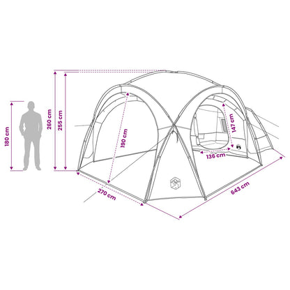 vidaXL Side Tent with Roof Grey and Orange 410 x 410 x 250 cm