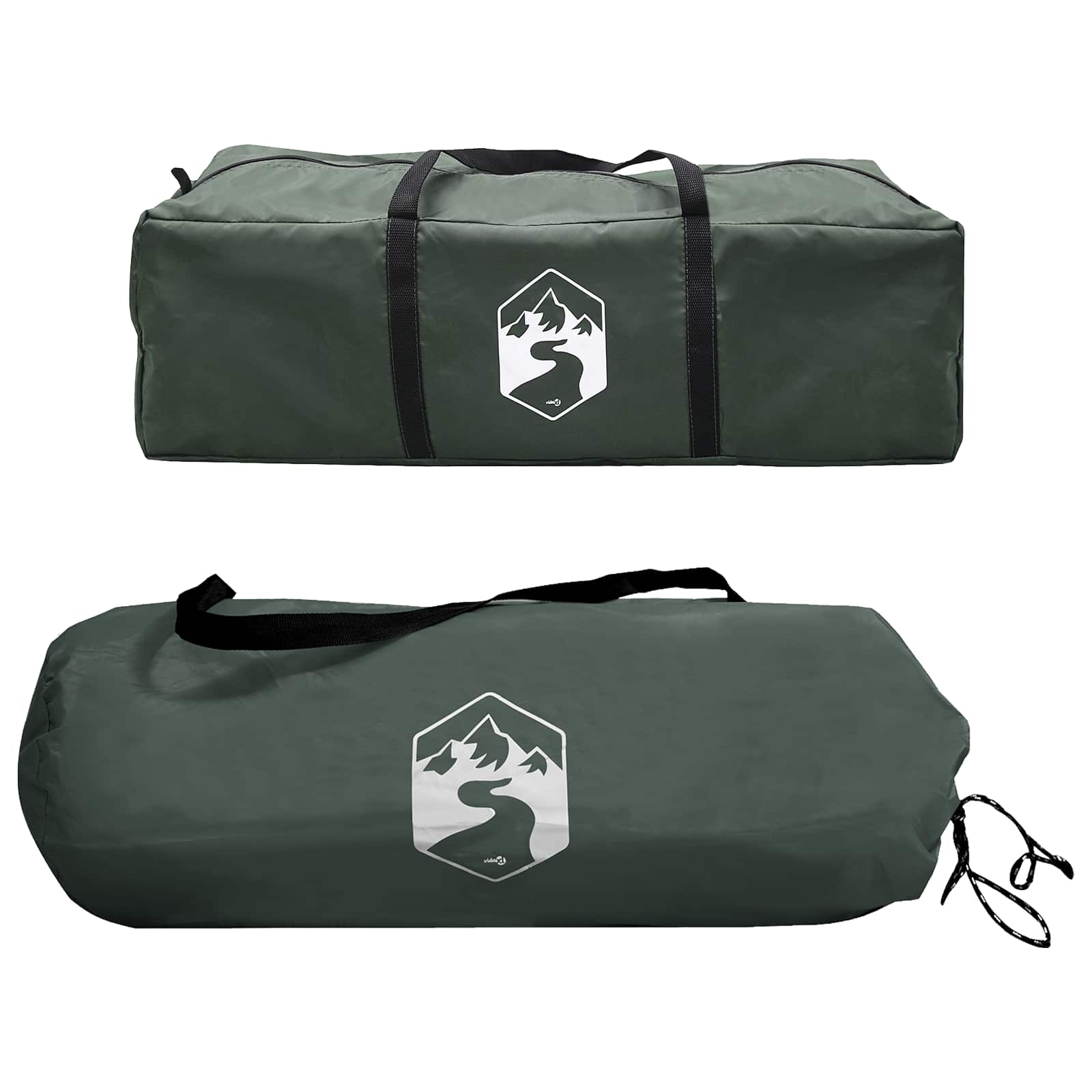 vidaXL Side Tent Army Green 410 x 410 x 250 cm Polyester and Steel