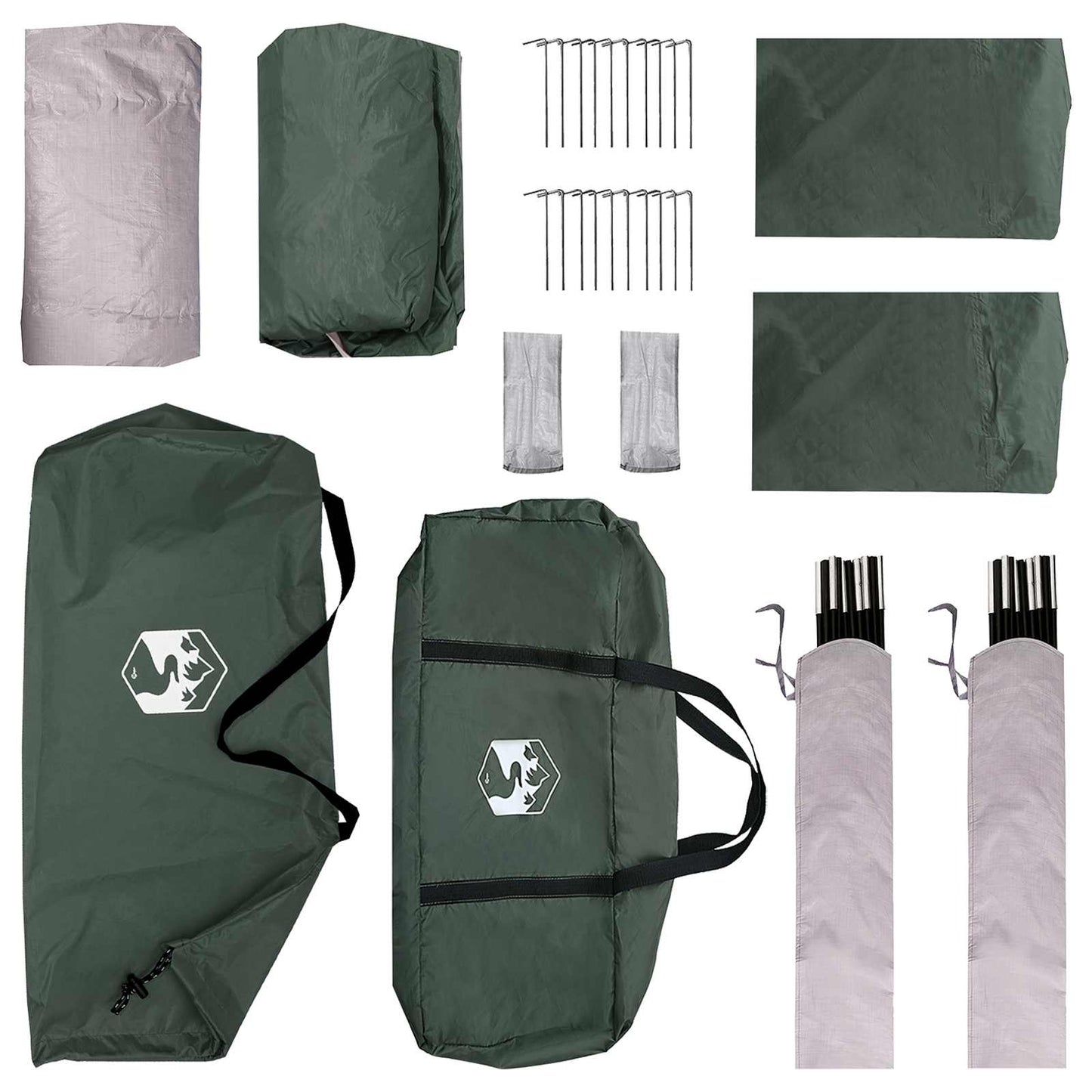 vidaXL Side Tent Army Green 410 x 410 x 250 cm Polyester and Steel