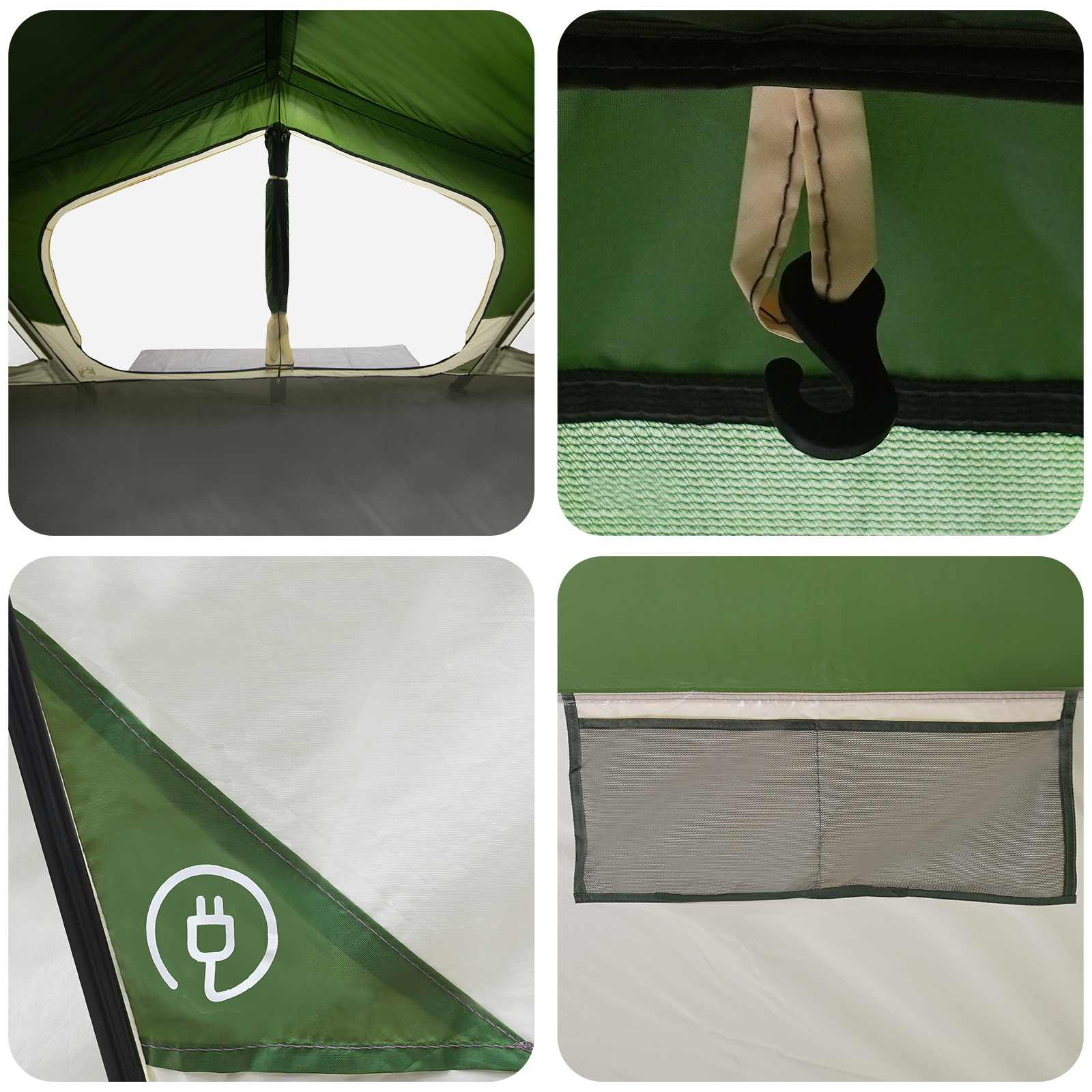vidaXL Cabin Tent Green 480 x 273 x 205 cm Polyester and Steel