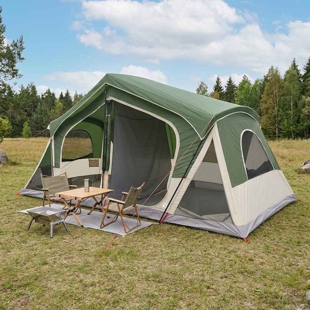 vidaXL Cabin Tent Green 480 x 273 x 205 cm Polyester and Steel